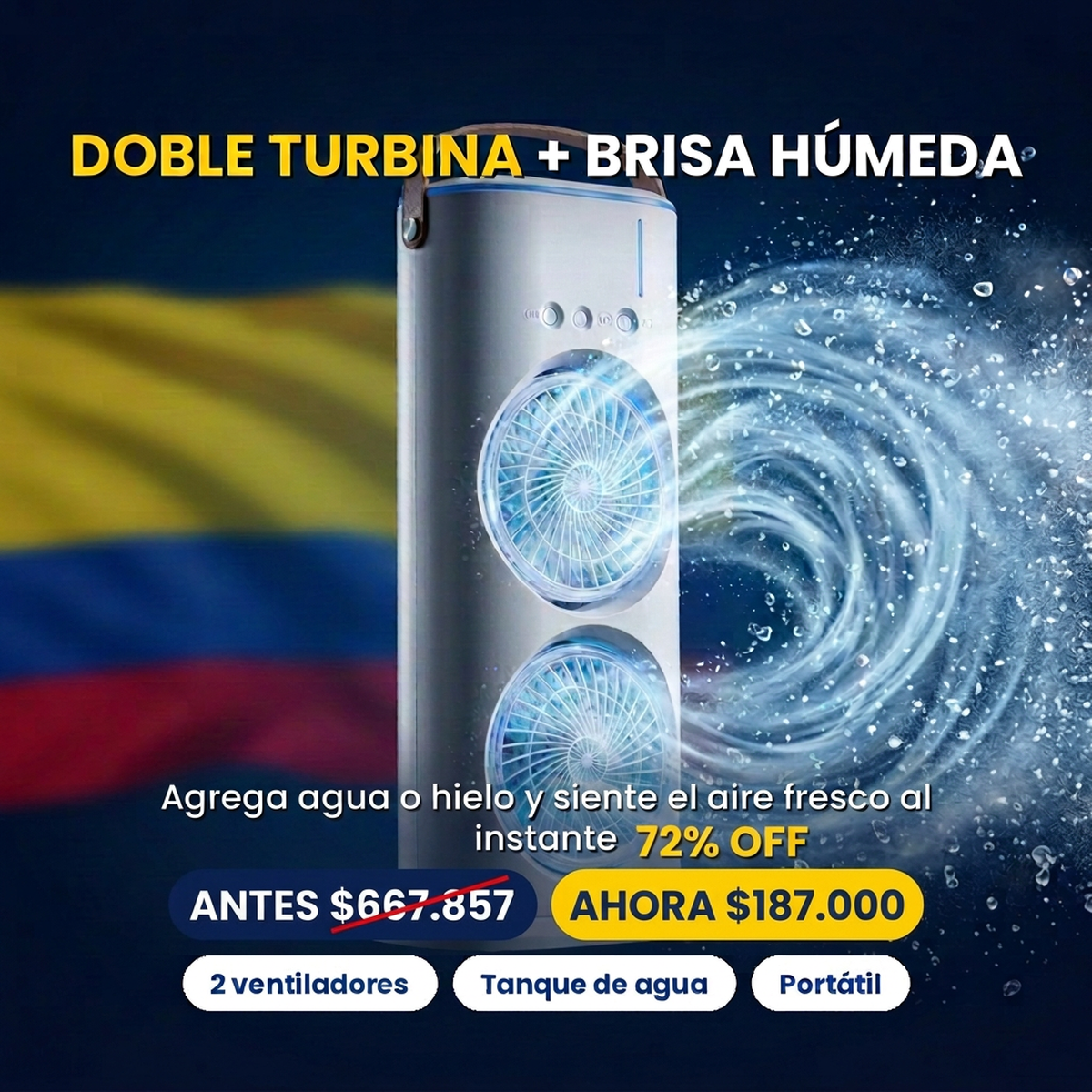 Ventilador De Torre Doble Aire Acondicio